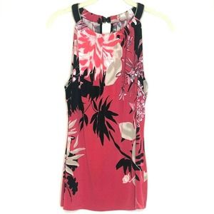 T Tahari Pink Floral Tank Top